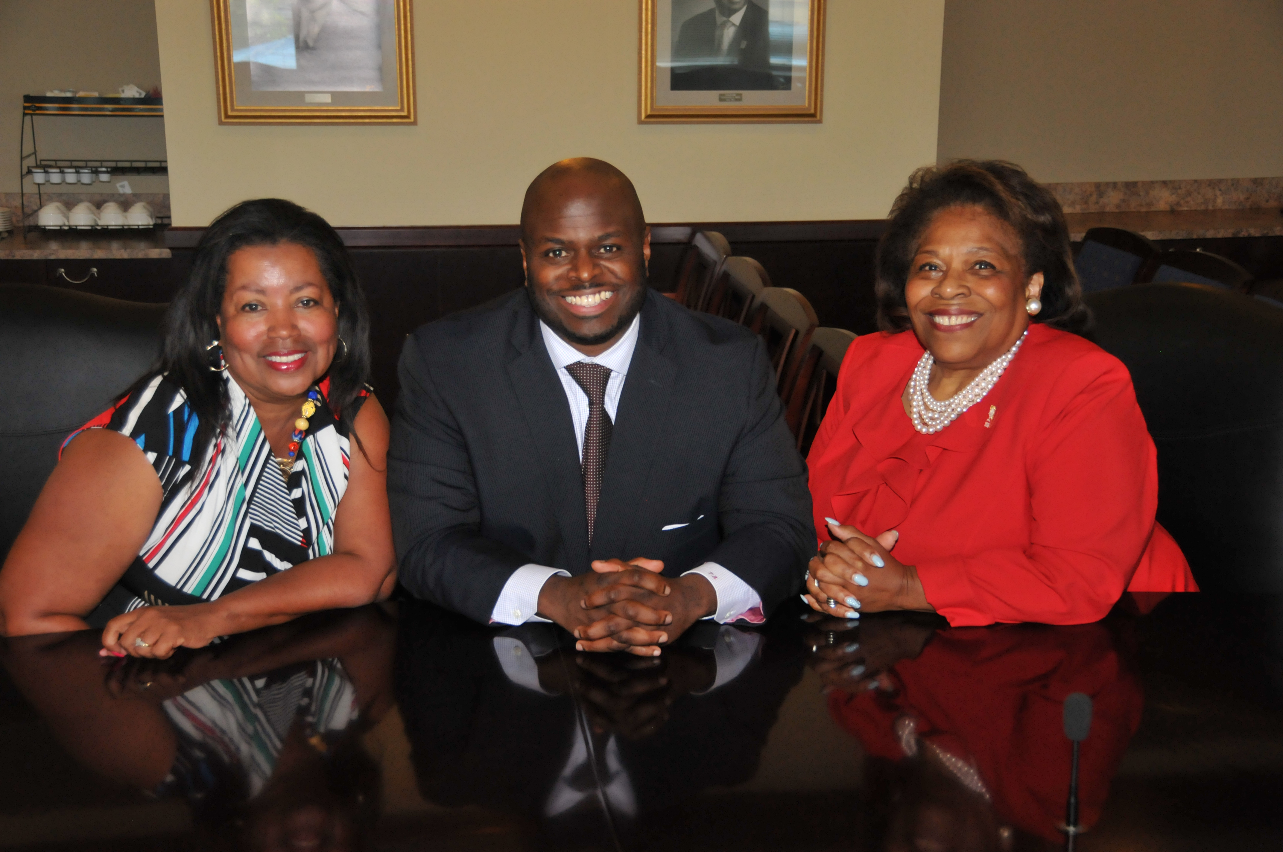 DSU new leadership trio: Board Vice Chair Dr. Devona Williams, Provost Dr. Tony Allen and Board Chair Dr. Wilma Mishoe.