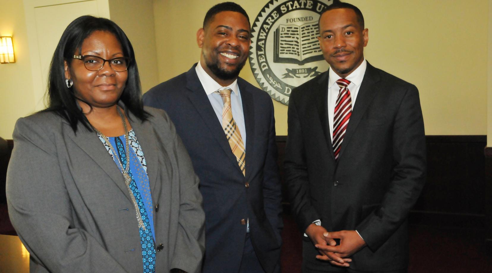 New Enrollment Management leadership: (l-r) Toshia Williams, executive director of Student Accounts; Al Dorsett, executive director of Financial Aid; and Kareem McLemore, executive director of Admissions. They will all report directly to Antonio Boyle, vice president of Enrollment Management.
