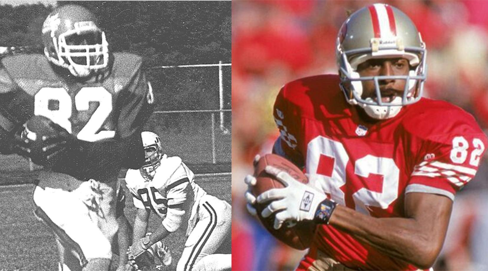 John Taylor, shown right in his Hornet days, and left as a San Francisco 49ers, has been selected to be inducted in the Black College Hall of Fame.