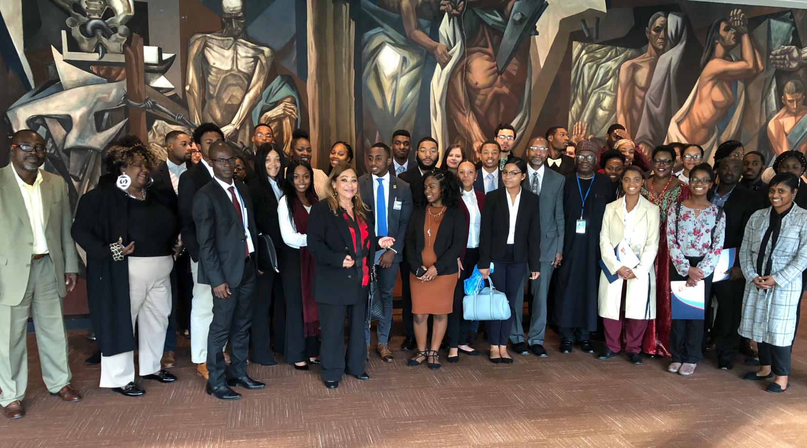 Fifty students along with faculty members from Delaware State University recently attended the "Africa Dialogue Series" at the United Nations in New York City.