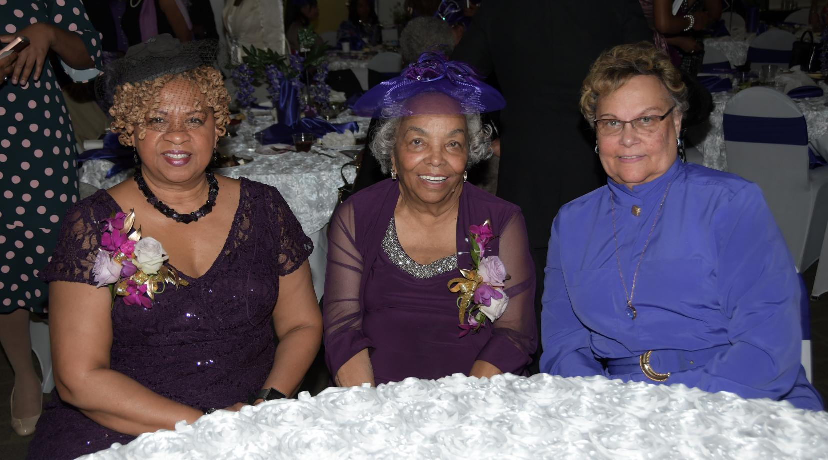 The 2019 Hats & Gloves Tea honorees: (l-r) Dr. Hanifa Shabazz, Peggy Swygert and Rev. Jean Wylie.