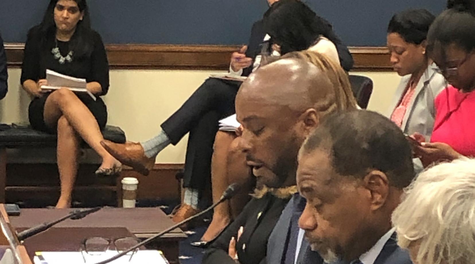 <p>Dr. Michael Casson Jr. testifies before a U.S. House of Representative subcommittee on how the Small Business Administration could work more effectively with Historically Black Colleges and Universities.</p>