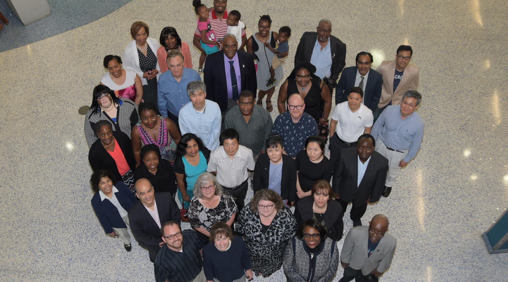 The successful principal investigators who won the University grant funding over the last academic year pose for a photo during the Grants and Gifts Council Banquet.