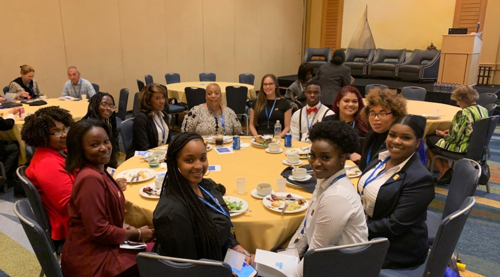 A group of Delaware State University students attended the One Voice Together Conference held for community health professionals on Sept. 30 in Chesapeake, Md.
