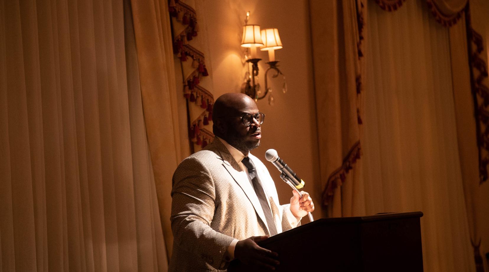 Dr. Tony Allen, Executive Vice President and Provost, expresses his appreciation for being honored with the Excellence in Education Award by the Delaware Barristers Association.