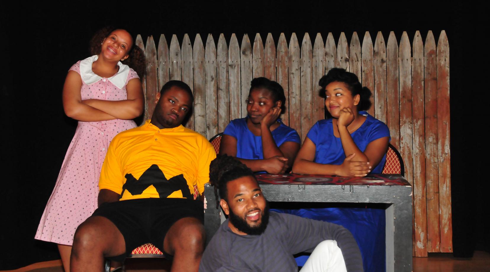 (L-r) Sháe Ross (as Sally), Anthony McIver (Charlie Brown), Jahselan White (Lucy understudy), Marquita Richardson (Lucy) and Tyrone J. Ashley Jr. (Schroeder).