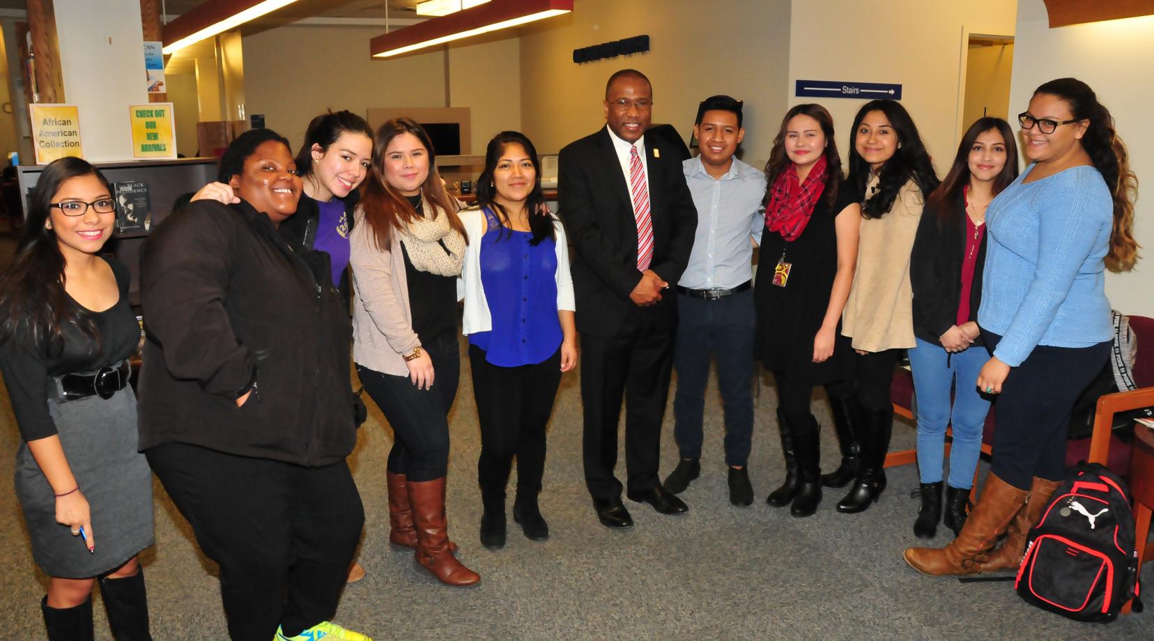 Dr. Harry L. Williams in a 2016 photo with a group of the DSU Dreamers