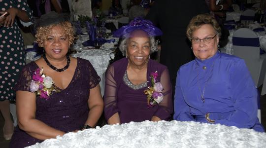 <p>The 2019 Hats &amp; Gloves Tea honorees: (l-r) Dr. Hanifa Shabazz, Peggy Swygert and Rev. Jean Wylie.</p>
