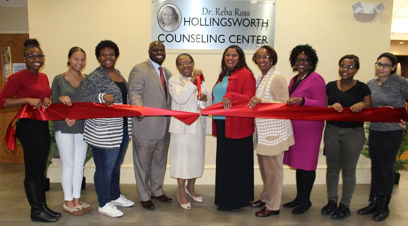 <p>The opening of the Dr. Reba Ross Hollingsworth Counseling Center at the Early College High School at Delaware State University was recently celebrated with a ribbon-cutting ceremony.</p>